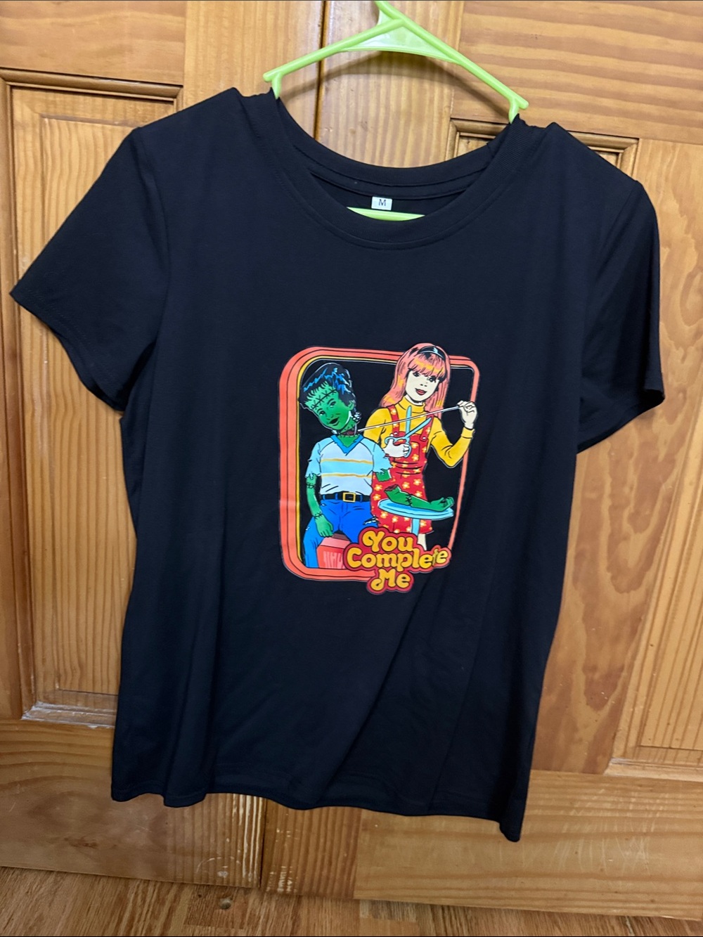 Black Kids Short-Sleeve Graphic Tee with Colorful Cartoon Print